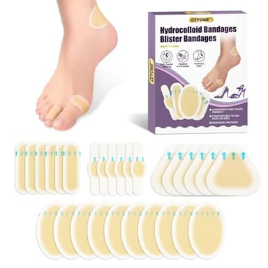 Gel Blister Bandages Hydrocolloid Bandages for Walking, Shopping & Travel - 28ct Blister Cushions for Toe & Heel Protection - Heel Pads Blister Pads for Prevention & Recovery (Variety Pack) - Image 1