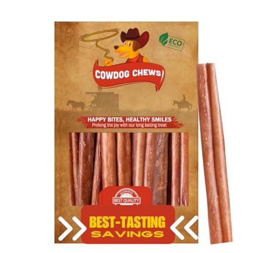 Cowdog Chews Beef Bully Stick: Odor-Free, Fully Digestible Beef Collagen Chews (5-7", 25 Count) - Natural, Grain-Free, Long-Lasting Collagen Bully Stick Substitute for All Dog Breeds - Image 1
