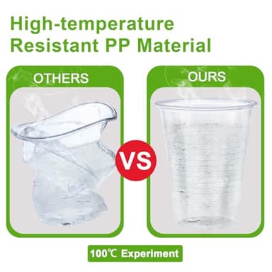 Clawsoff 12 oz Clear Plastic Cups 300 Pack, Disposable Cups,Party Drinking Cup, Cups for Party, Graduation, Travel, Holiday, Events - Image 5