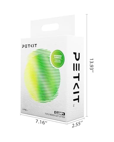 PETKIT Upgraded Clump+ Tofu Mixed Cat Litter, Water Flushable,Ultra Absorbent and Fast Drying, 100% Natural Ingredients Clumping Litter, Dust-Free Low Tracking Bentonite Litter (5.2lb×3bags) - Image 8