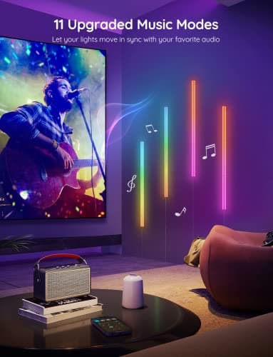 Govee Glide Wall Lights, RGBIC LED Light, Smart Gaming Light Works with Alexa and Google Assistant, RGB Lights Bar, LED Wall Lights for Bedroom, 2 Panels Set (3 Sections/Panel) - Image 3