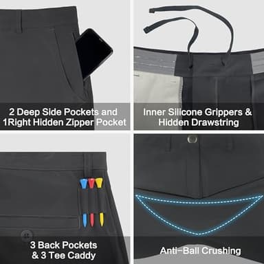 JWM Men's Golf Dress Pant Stretch - 30" Work Business Casual Comfy Trousers Slacks Quick Dry Lightweight with 5 Pockets - Image 4