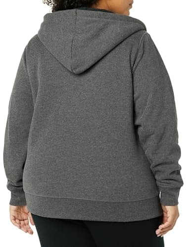 Amazon Essentials Women's Sherpa-Lined Fleece Full-Zip Hooded Jacket (Available in Plus Size), Charcoal Heather, Large - Image 3
