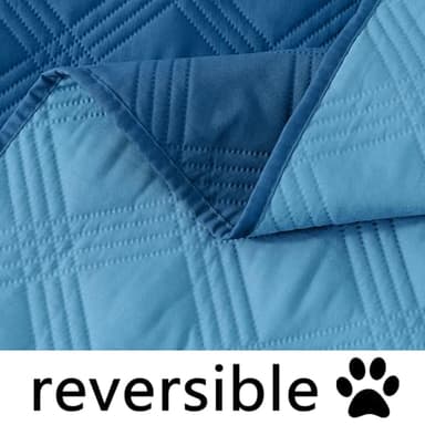 hyha Waterproof Dog Blanket, Reversible Pet Bed Blanket, Soft Sofa Couch Cover for Dogs Washable, Waterproof Pet Couch Covers for Sofa Puppy Cats Furniture Protector(68"x82", Navy Blue/Blue) - Image 5