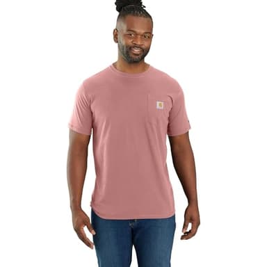 Carhartt Men's Big & Tall Force Relaxed Fit Midweight Short-Sleeve Pocket T-Shirt, Rose Tint, X-Large Tall