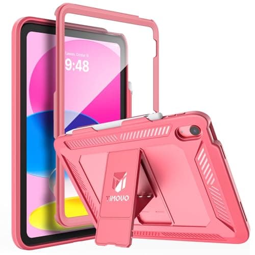 TiMOVO Case for iPad (A16) 11th Generation 11 Inch 2025, iPad 10th Generation Case 2022 with Screen Protector, Heavy Duty Shockproof Rugged Protective Cover, Watermelon Pink - Image 1