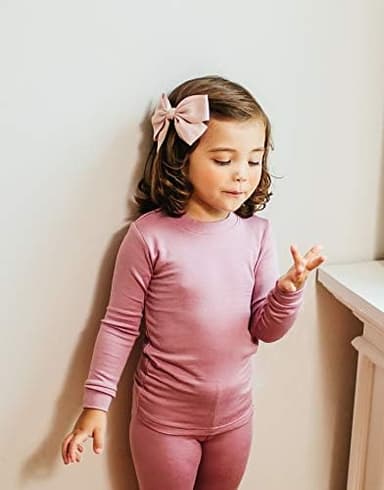 VAENAIT 6M-12Y Toddler Toddler Kids Toddler Girls Boys Soft Comfy Modal Tencel Solid Raglan Sleepwear Pajamas Pjs 2pcs Set - Image 4