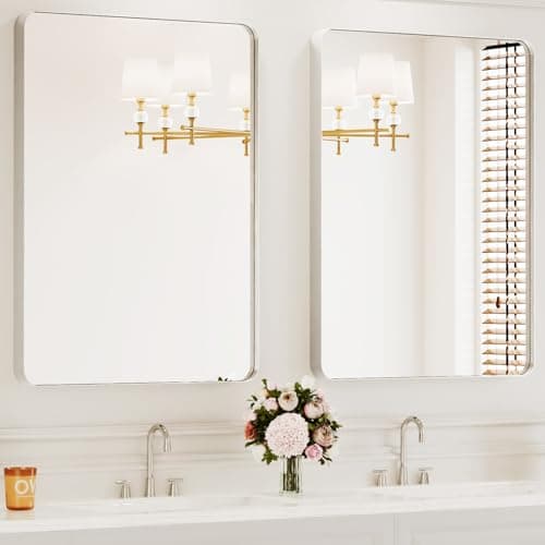 Bathroom Mirrors for Over Sink,2Pcs 24x36Inch Vanity Mirrors for Wall,Silver Metal Frame Rectangle Mirrors for Bathroom, Farmhouse,Restroom,Hangs Horizontally or Vertically - Image 1