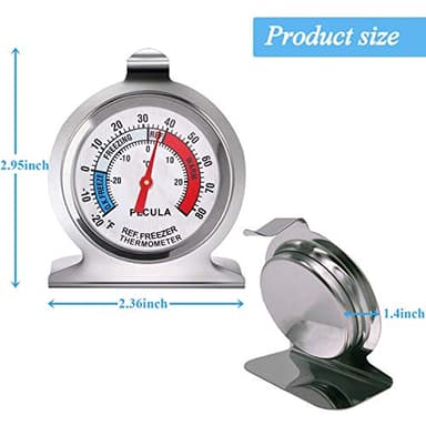 2 Pack Refrigerator Thermometer, 30-30°C/20-80°F, Classic Fridge Thermometer Large Dial with Red Indicator Thermometer for Freezer Refrigerator Cooler - Image 3