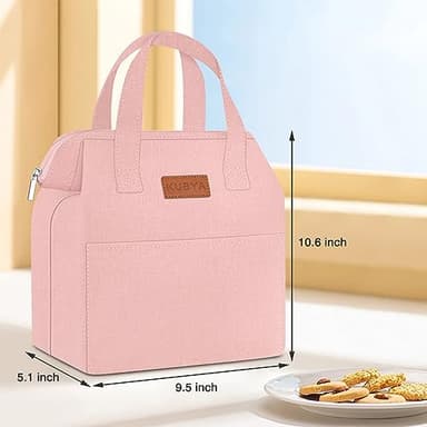 KUBYA Lunch Box for Women, Lunch Bag for Women Men Adult Simple Lunchbox Reusable Lunchbag Insulated Lunch Boxes Large Capacity Cute Lunch Tote Bag, with Food Storage Bags for Work, Office or Picnic - Image 8