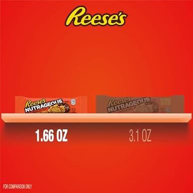 REESE'S NUTRAGEOUS Chocolate, Peanut Butter, Caramel and Peanut Candy Bars, 1.66 oz (18 Count) - Image 4