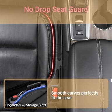 Jtonust No Drop Seat Guard, 2025 New Car Seat Side Gap Filler, Seat Gap Fillers for All Cars, Prevents Items from Falling, Easy to iInstall (Black) - Image 6