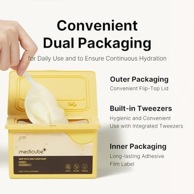 Medicube Deep Vita C Daily Quick 30 Sheet Masks - Vegan Certified, Quick Dispenser, Triple Vitamin Complex For Radiance and Hydration - Korean Face Masks - Image 6