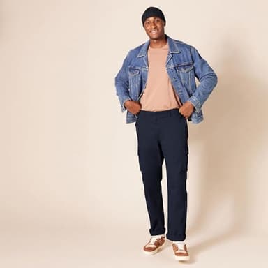 Amazon Essentials Men's Straight-Fit Stretch Cargo Pant (Available in Big & Tall), Navy, 52W x 32L - Image 9