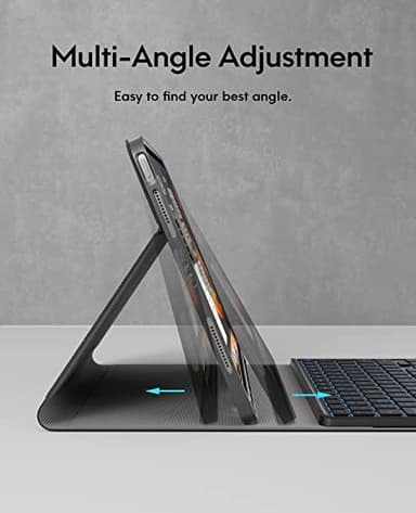CHESONA for iPad Air 11 Inch Case with Keyboard M3/M2 (2025/2024), 7-Color Backlight, Multi-Touch Trackpad, 2 Wireless Channels, for iPad Pro 11 (4th/3rd/2nd/1st Gen) & iPad Air 5th & 4th Gen, Black - Image 6