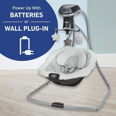 Graco Simple Sway Baby Swing, Side‑to‑Side Sway, Infant Swing with 6 Speeds, Vibration, Abbington - Image 8