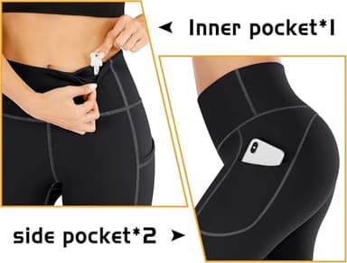 IUGA High Waisted Yoga Pants for Women with Pockets Capri Leggings for Women Workout Leggings Yoga Capris - Image 4