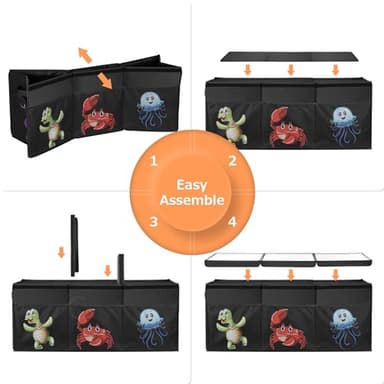 Extra Large Toy Box, Collapsible Sturdy Toy Storage Organizer with Lids, 155L Storage Box for Boys Girls, 42"x16"x14" Kids Bin Chest Baskets for Living Room, Playroom, Bedroom, Nursery, Black - Image 7