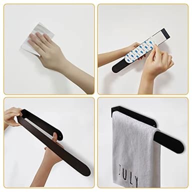 HUFEEOH Hand Towel Holder, Towel Hanger for Bathroom, Self Adhesive Bathroom Towel Holder Towel Bar, Towel Holder for Kitchen Cabinet - Image 7
