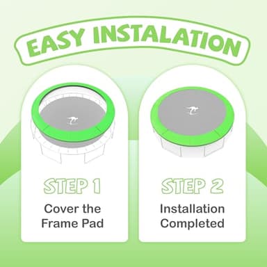 Kangaroo Hoppers Universal 8/10/12/14/15FT Trampoline Repalcement Safety Pad，Waterproof Surround Spring Foam Cover for Round Frame (Apple Green, 14FT) - Image 6