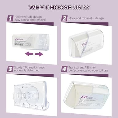 LiftRemote EZ Pass Holder for Windshield, Toll Pass Transponder Holder with Suction Cups for EZ Pass Mini/iPass - Image 5