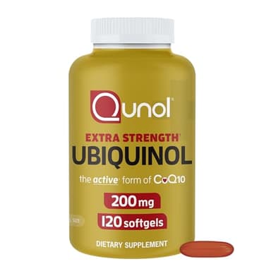 Qunol Ubiquinol CoQ10 200mg Softgels, Powerful Antioxidant for Heart and Vascular Health, Essential for Energy Production, Natural Supplement Active Form of CoQ10, 120ct Softgels - Image 1