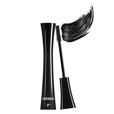 IT Cosmetics Superhero Mascara – Volumizing & Lengthening Black Mascara, Buildable Lash Volume, Collagen, Biotin, Peptides, Lifting & Curling Formula, Super Black Pigment - 0.3 fl oz - Image 1