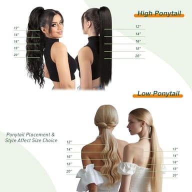 Easyouth Ponytail Extension Human Hair Ombre Ponytail Hair Extensions Balayage Dark Brown to Light Brown with Blonde Pony Tails Hair Extensions for Short Hair 12 Inch 70g - Image 8