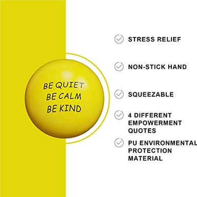 ALMAH Motivational Stress Balls for Kids and Adults (4 Pack), Stress Relief Balls, Hand Exercise Therapy Balls for Anxiety, Fidget, Tension, Manage Anger and Stress - Image 6