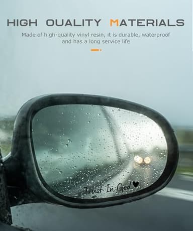 SCUARI 4PCS Car Stickers,Cars Decals,Car Accessories Trust in God Rearview Mirror Sticker,Auto Stickers and Decals,Auto Decals for Women,Trust in God Mirror Decoration,Fits Most Vehicles (Black) - Image 3