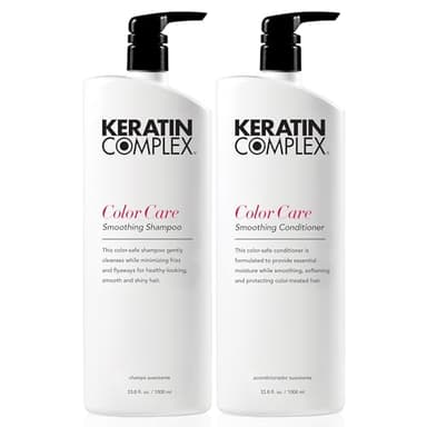 Keratin Complex - Color Care Smoothing Shampoo & Conditioner Duo - 33.8 fl oz Each - Image 1