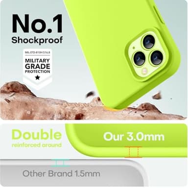 LOVE 3000 Compatible with iPhone 12 Pro Max Phone Case | Thickening 2.1 MM Liquid Silicone | Anti-Scratch Microfiber Lining | Full-Body Duty Heavy Protection Case for Men, Fluorescent Green - Image 4