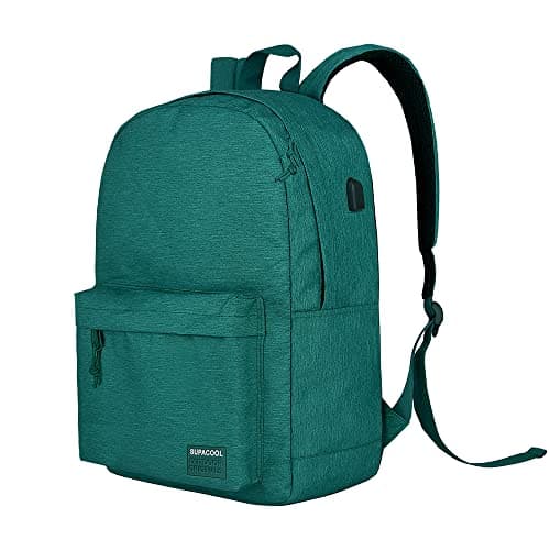 SUPACOOL Casual Laptop Backpack for Men and Women, Backpack for College, USB Charging Port, Lightweight Pack Back(Green) - Image 1