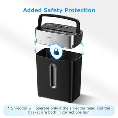 BONSEN Shredder for Home Office, 4 Gallons 8-Sheet Cross Cut Credit Card Shredder, Small Paper Shredder for Home Use, High Security Level P-4, ETL Certification (S3101) - Image 9