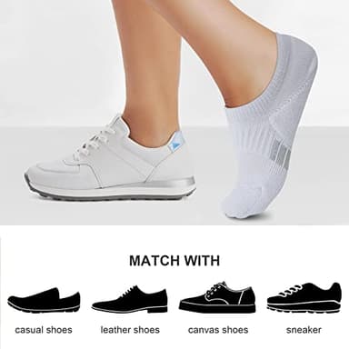 Amutost No Show Socks Womens Athletic Cushion Ankle Footies Low Cut 5-6 Pairs - Image 6