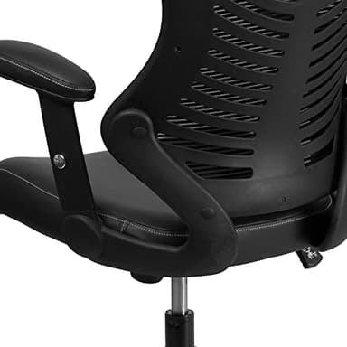 Flash Furniture Kale High Back Designer Black Mesh Executive Swivel Ergonomic Office Chair with LeatherSoft Seat and Adjustable Arms - Image 7