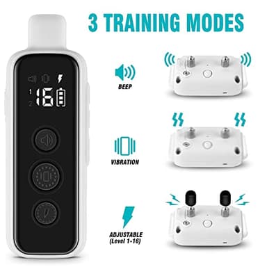 Bousnic Dog Shock Collar for 2 Dogs - (8-120lbs) Waterproof Rechargeable Electric Dog Training Collar with Remote for Small Medium Large Dogs with Beep Vibration Safe Shock Modes(Grey) - Image 2