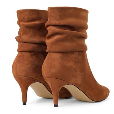 CosyFever Sexy Slouch Ankle Boots for Women with Fashon Mid Stiletto Heels Pointed Toe - 7.5 B(M) US - Image 5