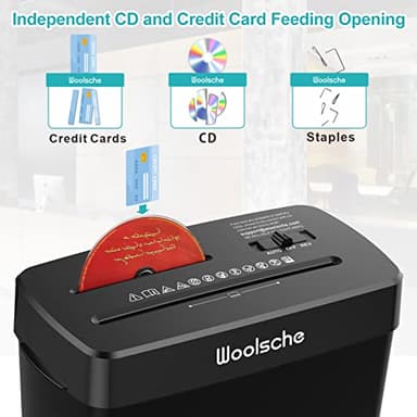 Woolsche Paper Shredder,10-Sheet Cross Cut with 3.43-Gallon Basket, P-4 Security Level,3-Mode Design - Shreds CD and Credit Card,Durable,Fast and Jam Proof for Home Office (ETL Certified) - Image 4