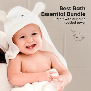 6-Pack Baby Washcloths - Soft Absorbent Viscose from Bamboo Wash Cloths for Babies, Kids, Toddlers, Infant, Newborn Bath Towels, Gentle on Sensitive Skin, 10x10 Reusable Face Towels (White) - Image 9