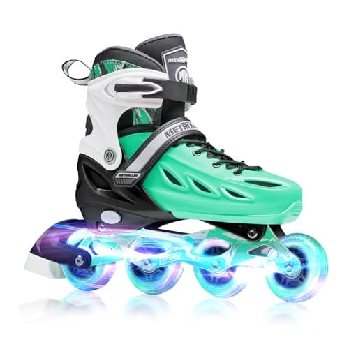 METROLLER Inline Skates for Girls and Boys, Women, Men 4 Sizes Adjustable Inline Skates with Light Up Wheels, Illuminating Beginner Skates for Kids & Adult Youth. - Image 1
