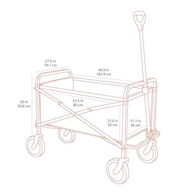 Amazon Basics Collapsible Folding Heavy Duty Utility Wagon for Outdoor Sports, 265 pounds Weight Capacity, Camping, Garden, and Shopping, 27.6 x 40.9 x 20 inches, Gray - Image 3