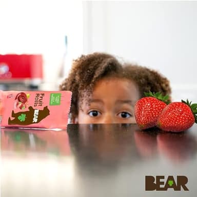 BEAR Real Fruit Snack Rolls - Gluten Free, Vegan, and Non-GMO - Strawberry – 36 Rolls, Healthy School And Lunch Snacks For Kids And Adults, 0.7 Ounce (Pack of 18) - Image 6