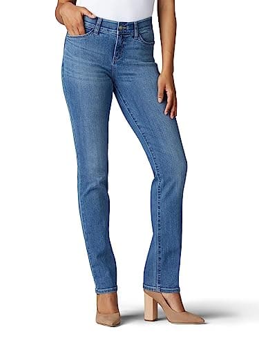 Lee Women's Ultra Lux Comfort with Flex Motion Straight Leg Jean Juniper 6 Short - Image 1