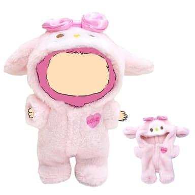 WEIRAN 17cm Doll Clothes, Pink Outfits for Clothes Set, Cute Dolls Pjs Accessories Designer, Faking Animal Style Outfit Jumpsuit (Bunny Pink) - Image 1