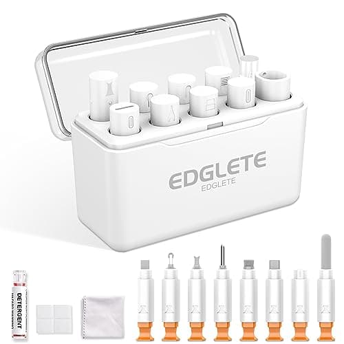 iPhone Cleaning Kit iPhone Cleaner, Phone Charging Port Cleaning, Cell Phone Repair Restore Tool for AirPod pro and iPad, Lightning Charger Cables Speaker Cleaner for Electronic Devices, White - Image 1