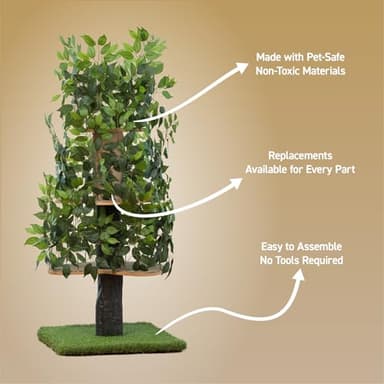 On2 Pets Cat Tree with Leaves Made in USA, Cat House & Cat Activity Tree, Multi-Level Cat Condo for Indoor Cats - Image 5