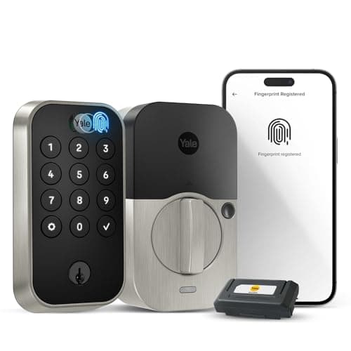 Yale Security Assure Lock 2 Touch Deadbolt, Satin Nickel Keyed Smart Entry Door Lock with Wi-Fi Connected Keypad and Fingerprint Scanner for Code Entry and Remote Access, YRD410-F-WF1-619 - Image 1