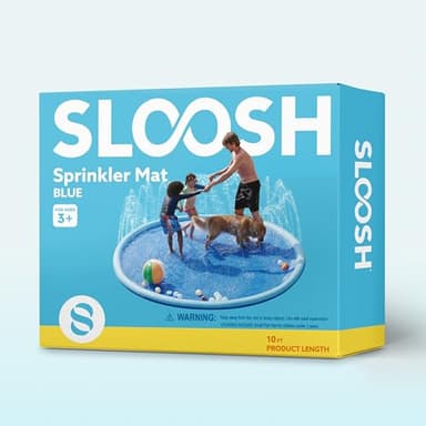 SLOOSH 120" Non-Slip Splash Pad Sprinkler - Outdoor Water Toys Play Mat for Toddlers Kids Dogs, Outside Thickened Sprinkler Pool Party Durable Backyard Fountain for Girls Boys Pets(120in, Blue) - Image 7