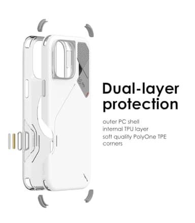 Aulumu A16 Shockproof Case for iPhone 16 Pro Max | Updated Camera Control | Real Cooling | Aluminum Alloy Camera Frame | Multi-Layer Composite Protection - Black - Image 3